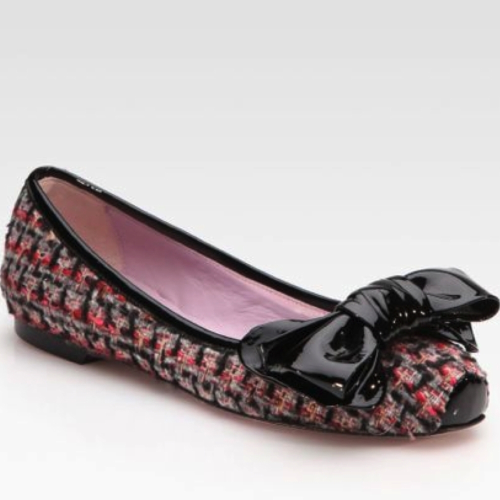 Red Valentino Wool Tweed Ballet Flats Size 8.5